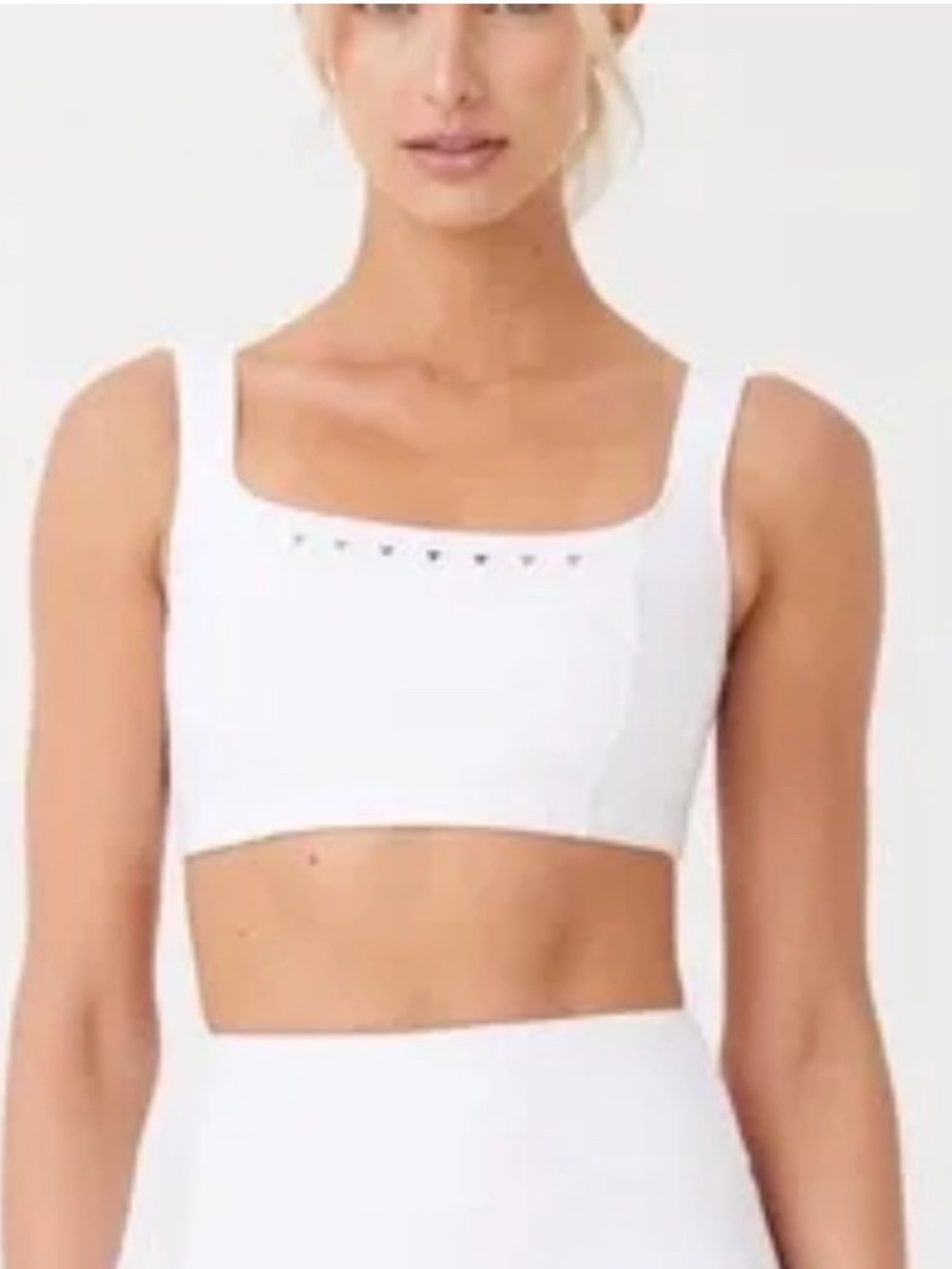 GIGI C White Square Neck Sports Bra